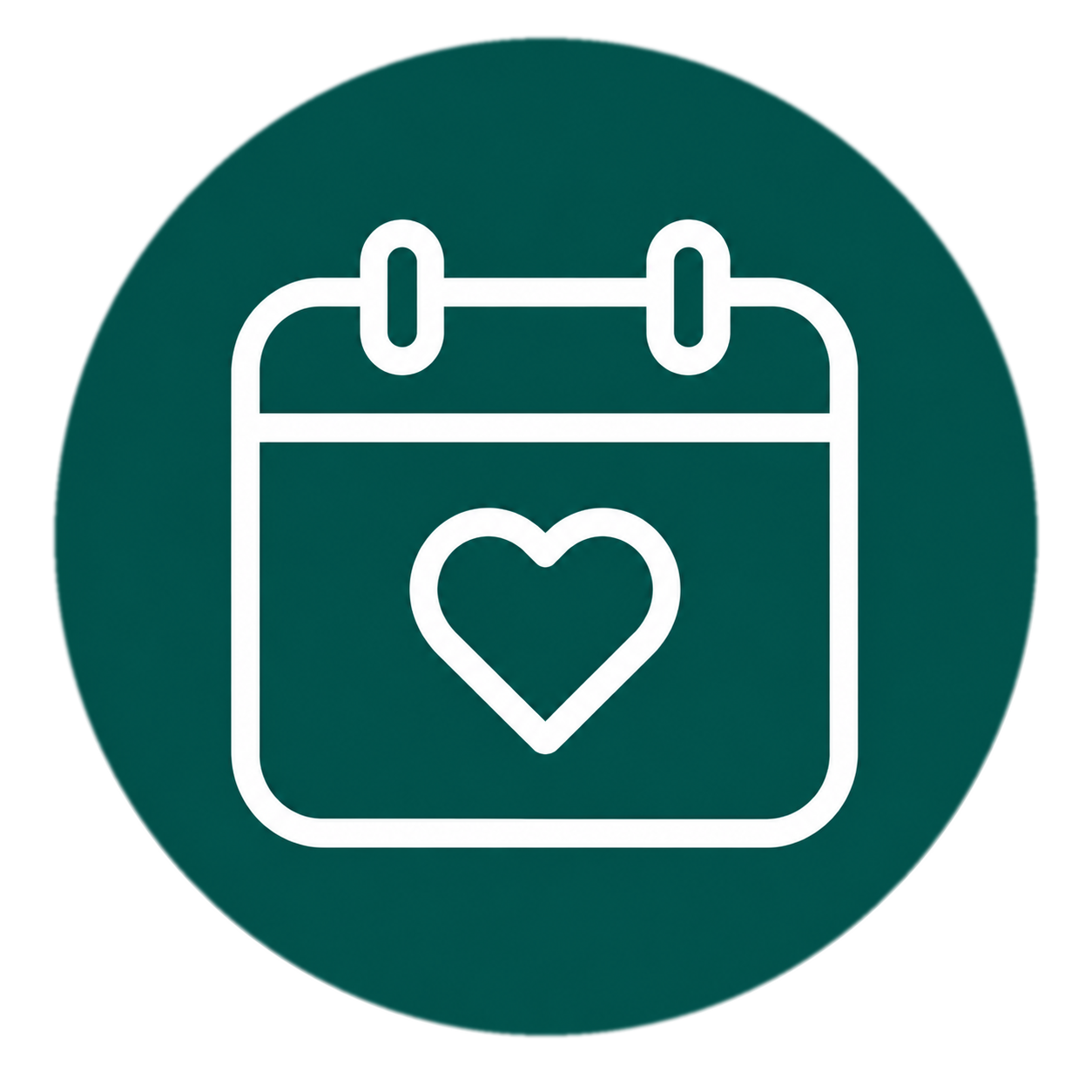 Calendar with a heart representing support that fits real life